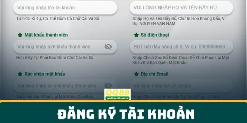 Đăng Ký Tài Khoản